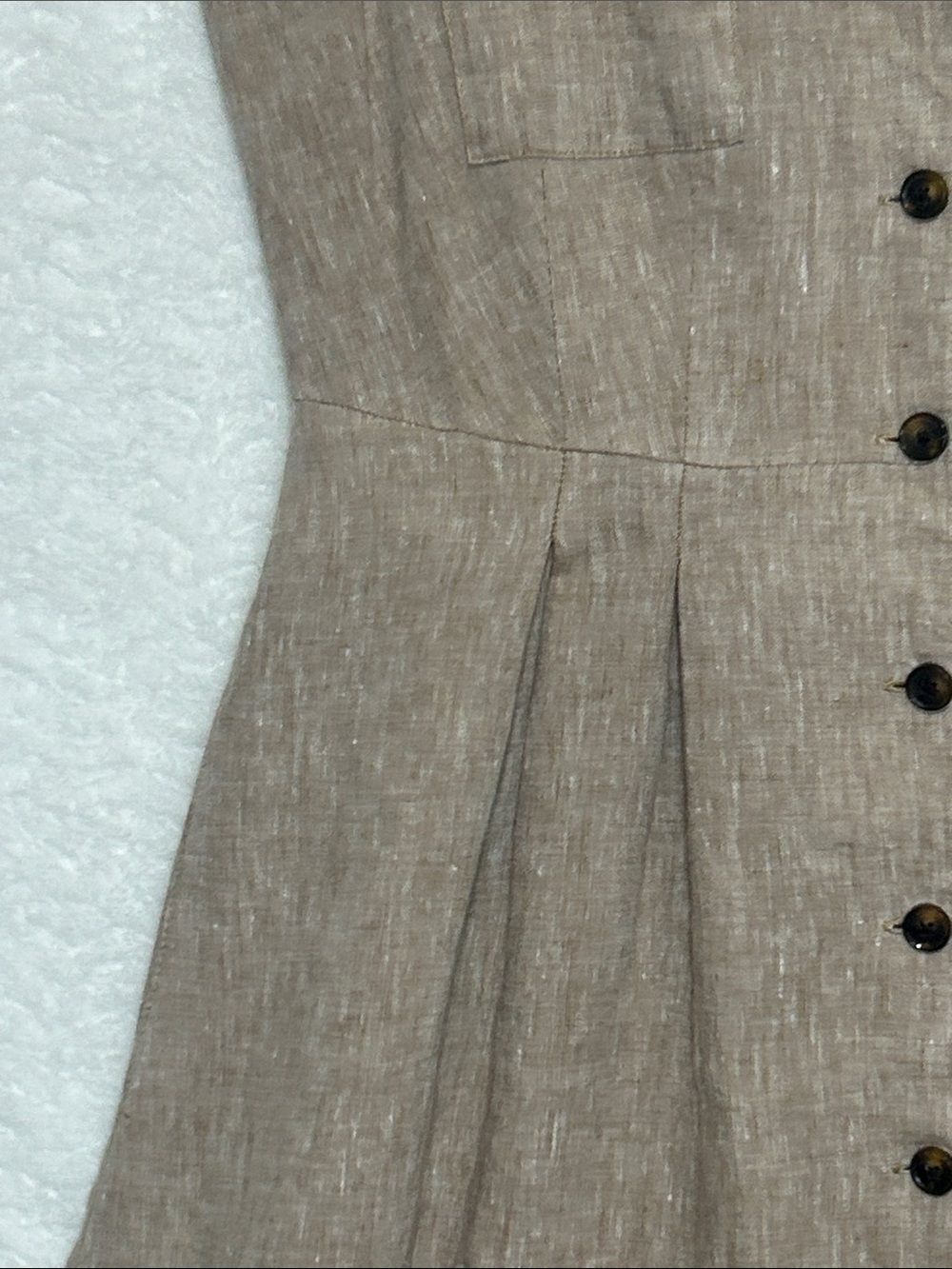 J. Jill Brown 100% Linen Dress Size‎ Small S I Love Linen Coastal Grandma EUC - Picture 5 of 12